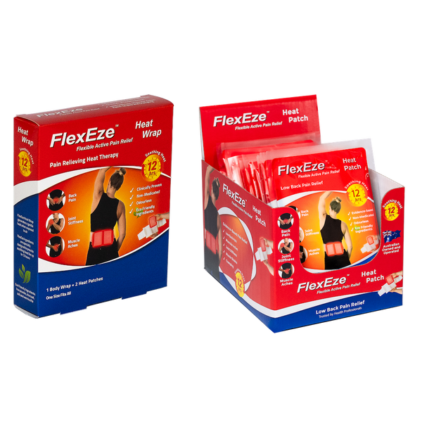 FlexEze Heat Wrap Rehab Bundle Pack - Provide clinically proven, drug free pain relief of lower back pain and tight, tense or painful muscles for up to 12 hours.